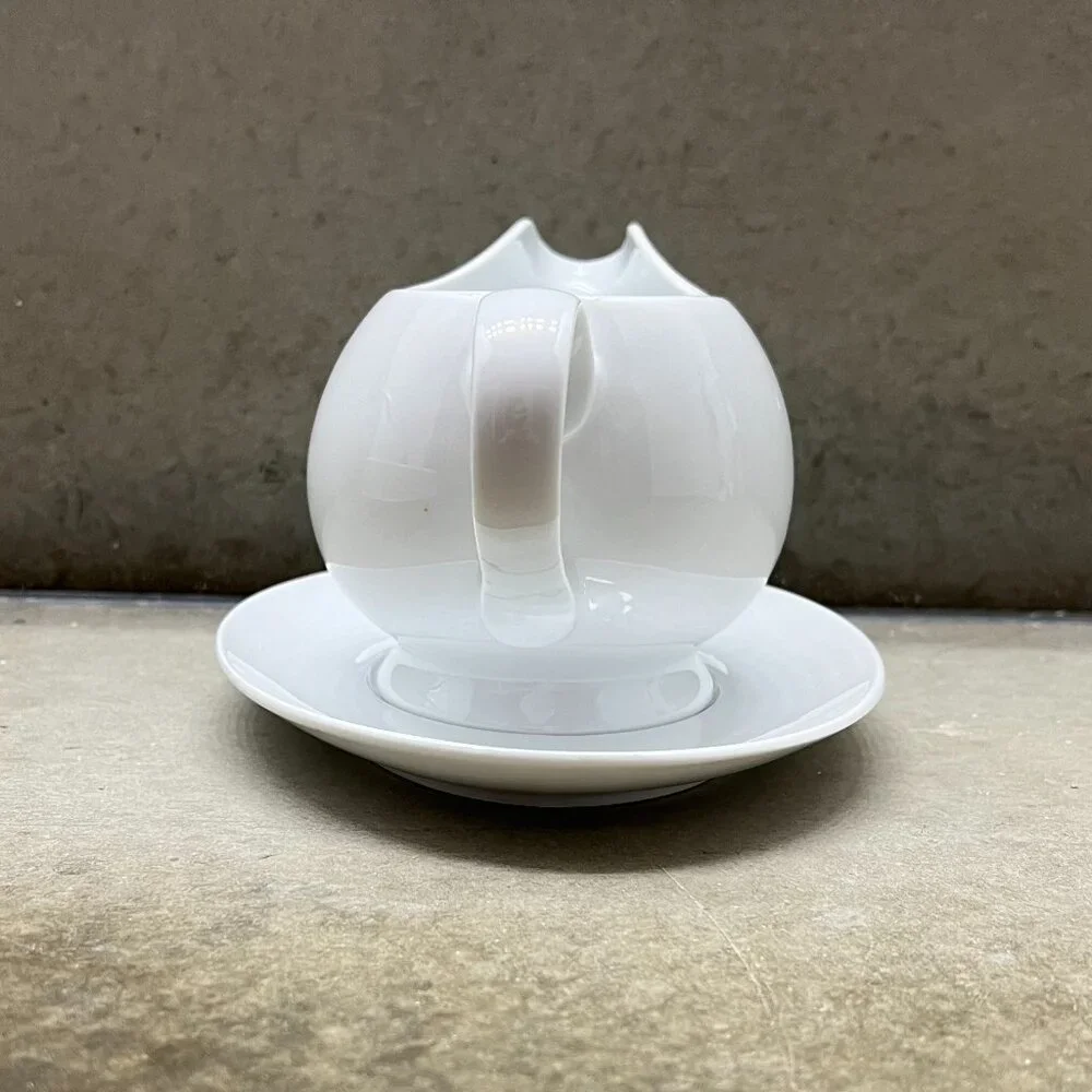 Crate&Barrel White Porcelain Gravy Boat and Saucer